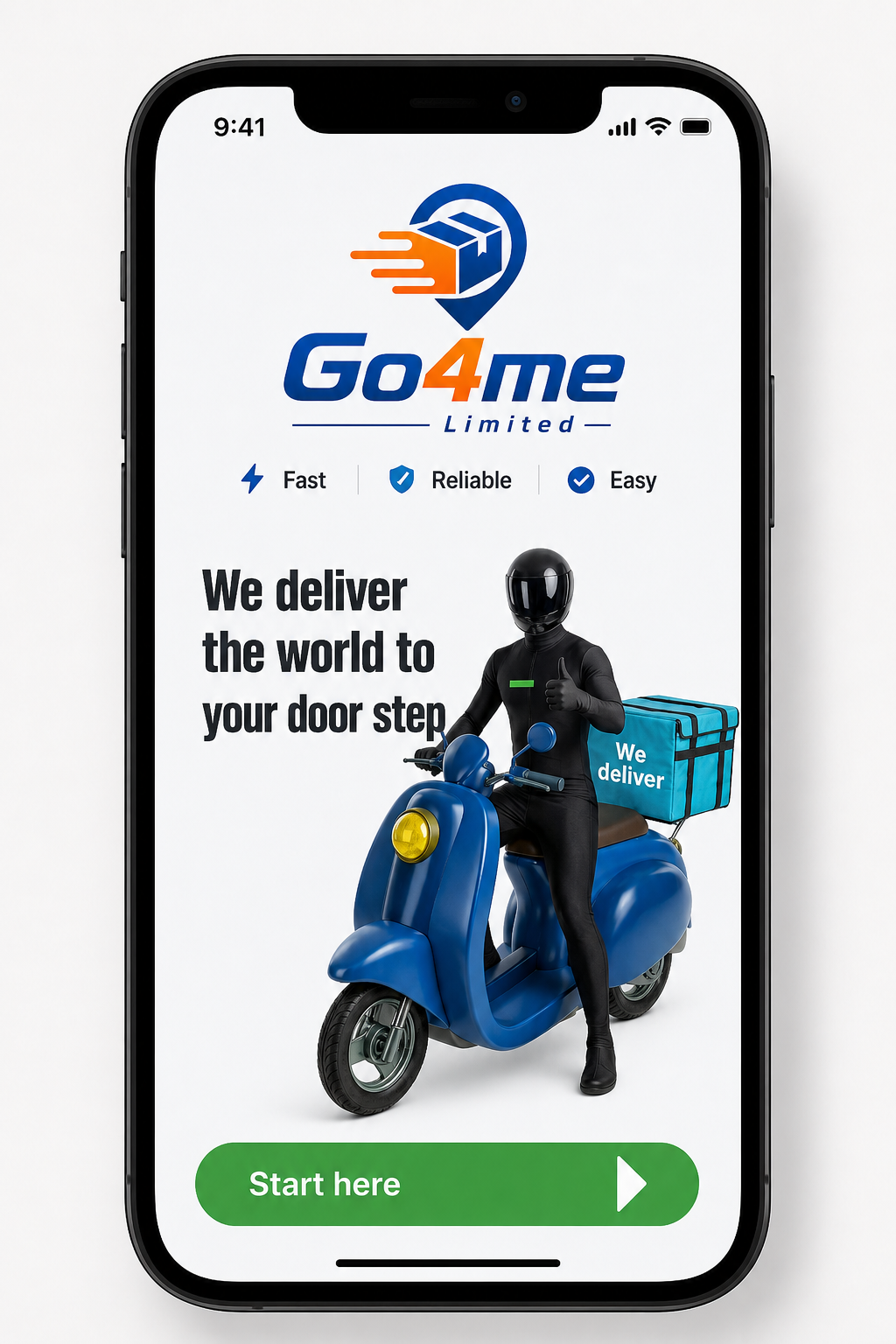 Go4me app home screen